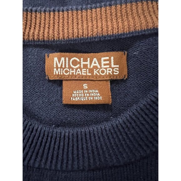 Michael Kors Sweater Women Size Small Blue Cotton Blend Long Sleeve Classic City - Picture 5 of 11